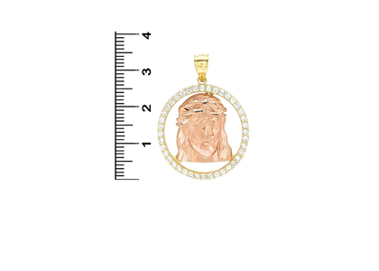 Jesus Face Fashion Pendant with CZ's